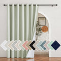 NICETOWN Sage Green Living Room Completely Shaded Linen Sliding Door Curtain, Privacy Protection & Noise Reducing Wall Curtain, 
