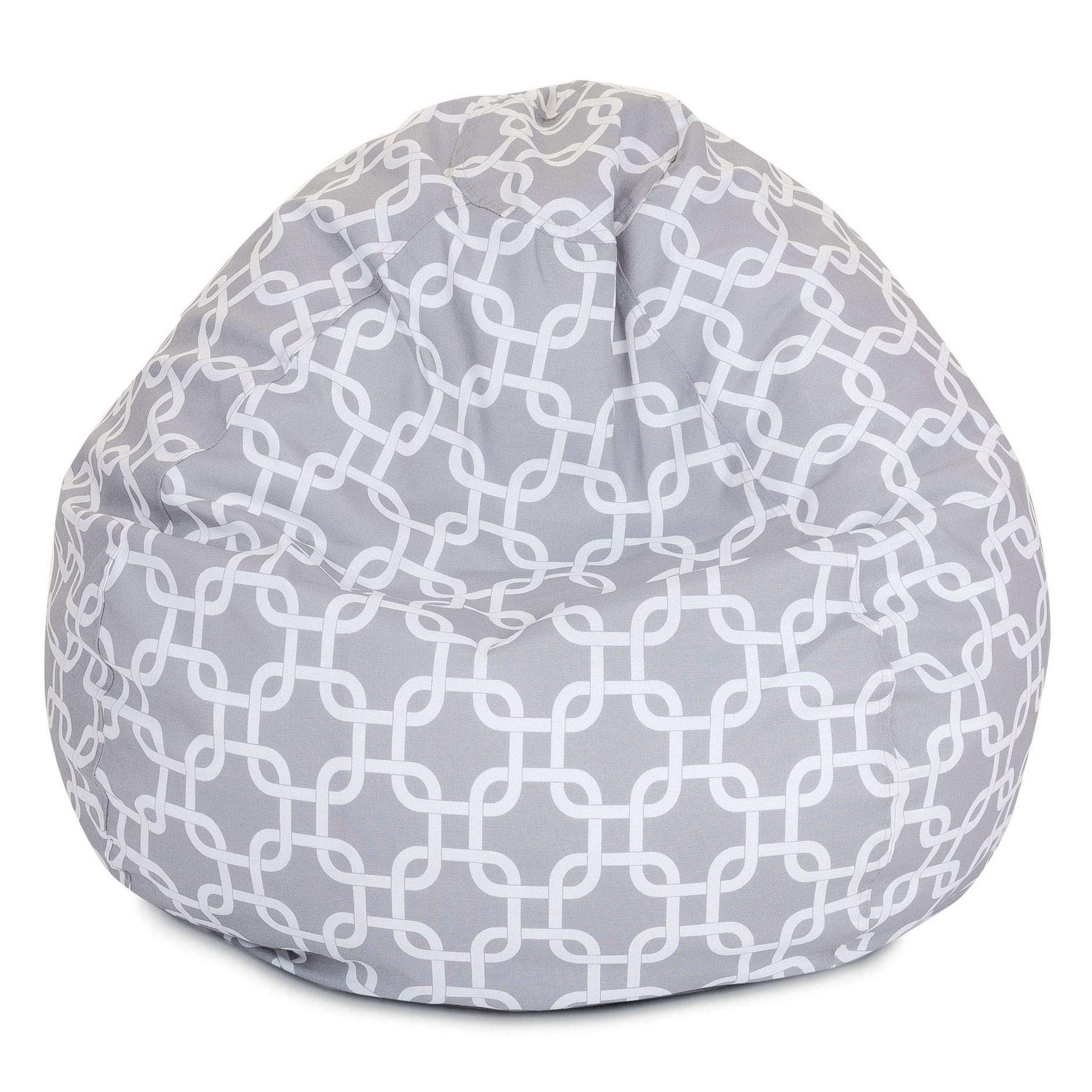 Majestic Home Goods Classic Bean Bag Chair - Links Giant Classic Bean Bags for Small Adults and Kids (28 x 28 x 22 Inches) (Gray