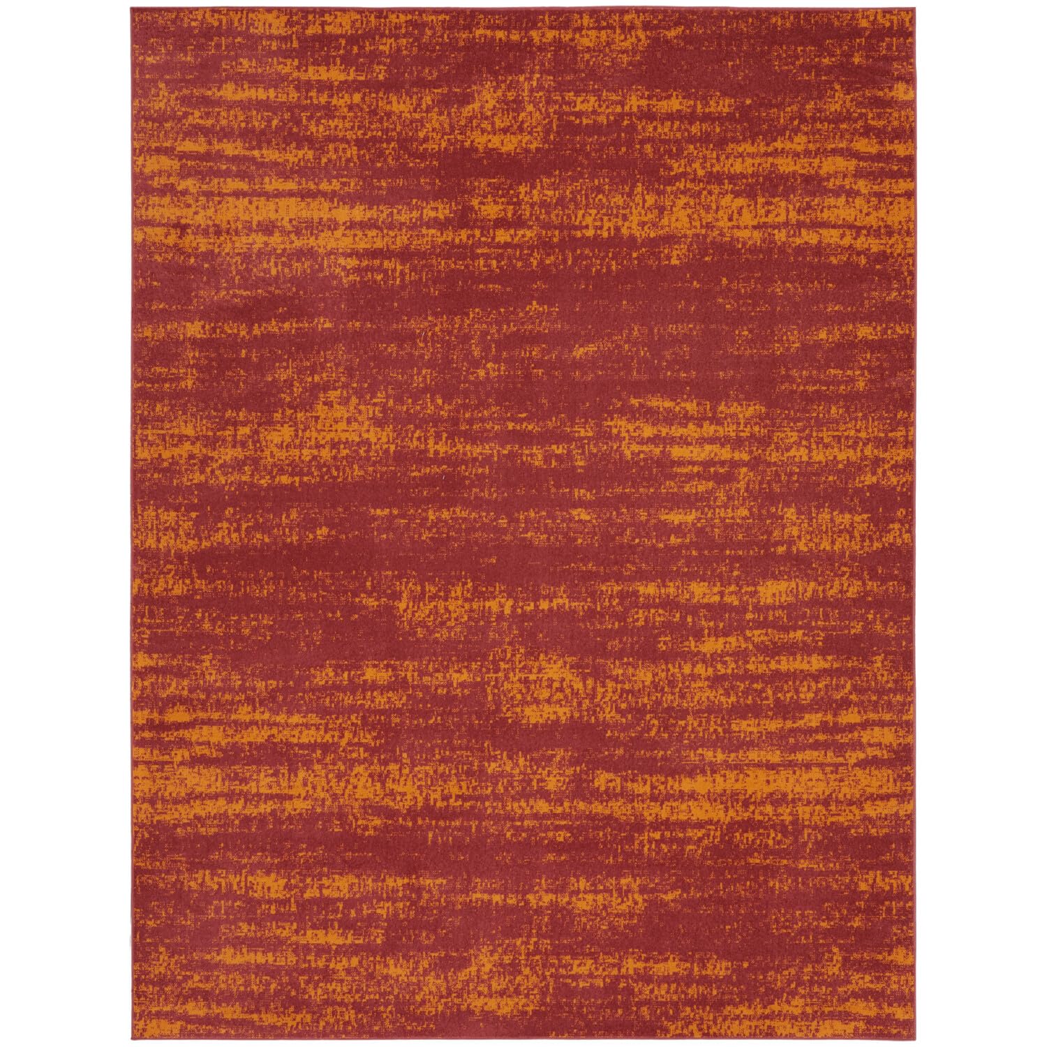 Nourison Essentials Indoor/Outdoor Solid Abstract Red 8 x 10 Area Rug, Easy Cleaning, Non Shedding, Bed Room, Living Room, Din