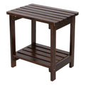 Shine Company Providence Rectangular Solid Wood Table, Outdoor Adirondack Small Patio Table - Burnt Brown