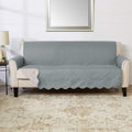 Medallion Stitched Solid Furniture Protector Stain Resistant Durable Furniture Protector Elenor Collection (Sofa, Mirage Gray/Fl