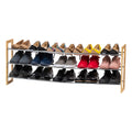 IRIS USA 3-Tier Shoe Rack, Up to 15 Pairs, 25 - 46L Extendable Shoe Shelf, for Entryway Mudroom, Extendable Shoe Organizer for C