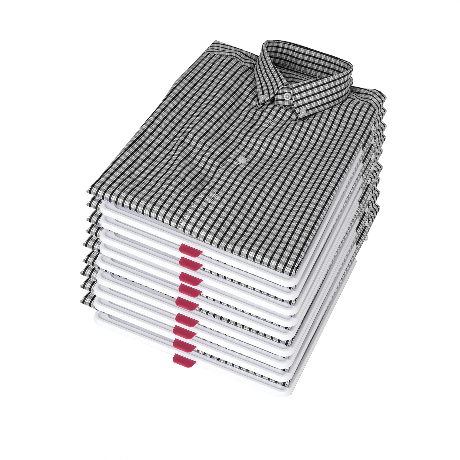 Adorila 10 Pack T Shirt Organizer Closet Organizer, Detachable Stackable Clothing Trays, Folding Shirt Receipt Board Shirt Divid