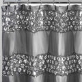 Zahari Home Sinatra Bathroom Shower Curtain Glamorous Bling Fabric Shower Curtain, 72x70, Silver