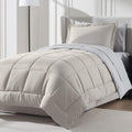 Nestl 5 Piece Twin XL Comforter Set - Beige Reversible Bed in a Bag - Complete Twin XL Size Bedding Set with Sheets, Pillowcase 