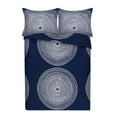 MARIMEKKO Comforter Set Smooth Cotton Percale Bedding with Matching Shams, Medium Weight Home Decor, Queen, Fokus Navy