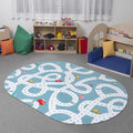 STARUIA Small Road Rug for Kids Room, 3x5 Washable Kids Play Rug for Baby Nursery, Non-Slip Car Rug for Playroom, Kids Play Ma