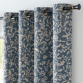jinchan 80% Blackout Curtains for Living Room, Farmhouse Drapes with Scroll Floral Patterned for Bedroom, Grommet Top Thermal In