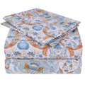 JSD Vintage Paisley Printed Sheet Set King Size, 4 Piece Soft Pattern Microfiber Sheets Extra Deep Pocket