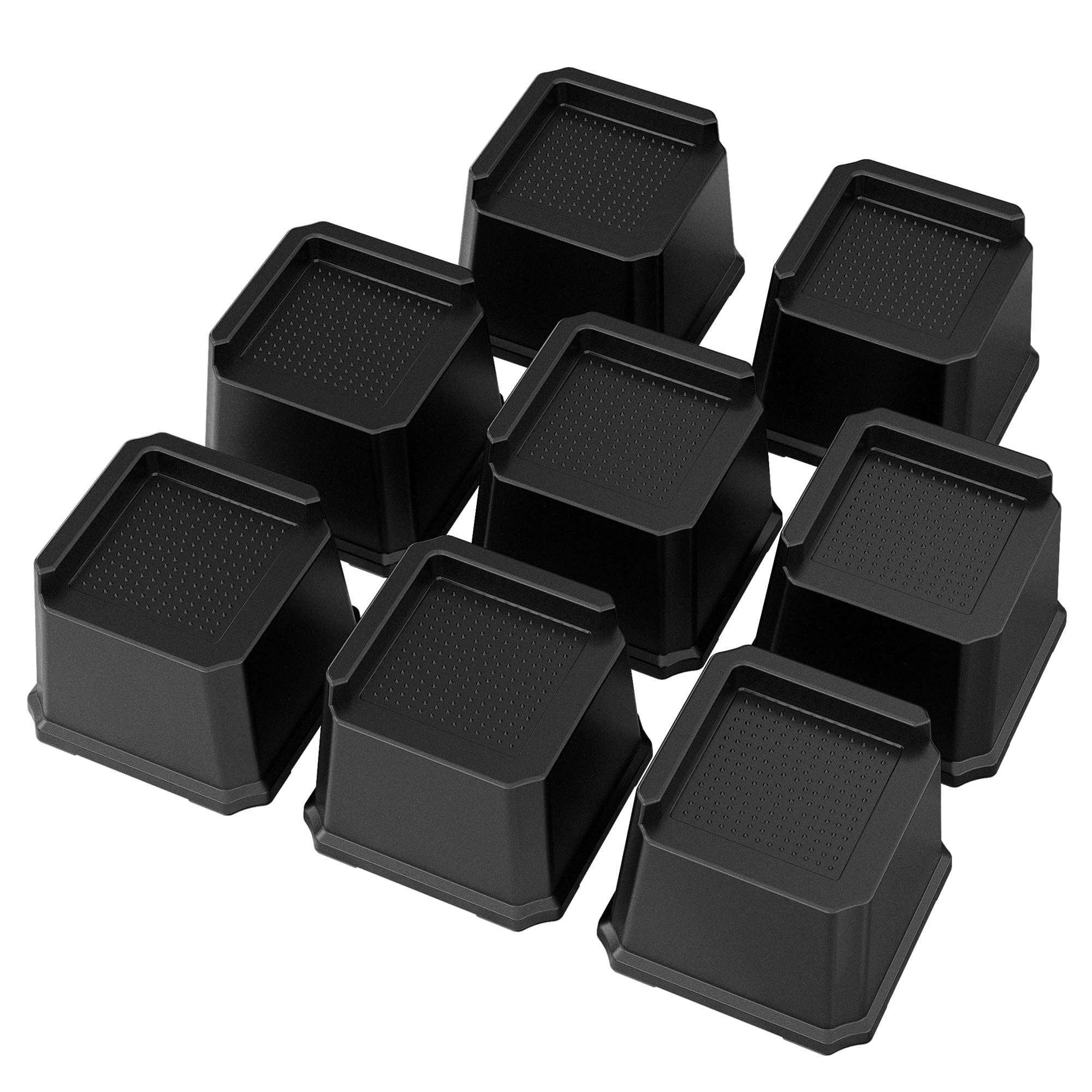 Whynonap Bed Risers 3 Inch Set of 8, Oversized Bed Lifts Risers 3 in Heavy Duty Furniture Risers L Shape Wide Opening Bed Elevat