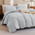 Sanracie King Comforter Set, Cotton Linen Feel Textured Comforter Set Cornflower Blue, Simple King Bedding Set 3pcs(1 Aesthetic 