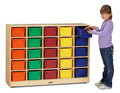 Jonti-Craft 0425JC 25 Cubbie-Tray Mobile Storage Without Bins 35.5 x 48 x 15 in