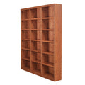 Traditional 84 Tall 18-Shelf Triple Wide Wood Bookcase in Dry Oak