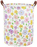 Sanjiaofen Kids Laundry Hamper,Flower Laundry Basket Collapsible Girls Storage Baskets for Home Decor,Office,Toy Organizer,(Flow