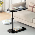 C Shaped Side Table, Adjustable Height C Shaped End Table, 360Swivel Couch Side Tables That Slide Under, Modern Small Coffee C T