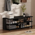 Furinno Turn-N-Tube 3-Tier Compact Open Storage Shoe Rack for Closet Entryway, Americano/Stainless Steel Tubes