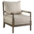 Coaster Home Furnishings - Blanchett - Upholstered Bobbin Accent Chair with Beaded Design, Wood Frame and Padded Arms - Living R