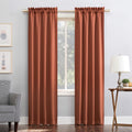 Sun Zero Easton Energy Saving Blackout Rod Pocket Curtain Panel, 40 x 84, Terracotta