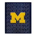 Pegasus Sports NCAA Echo Team Wordmark Plush Blanket- Michigan Wolverines Team Color 60x70