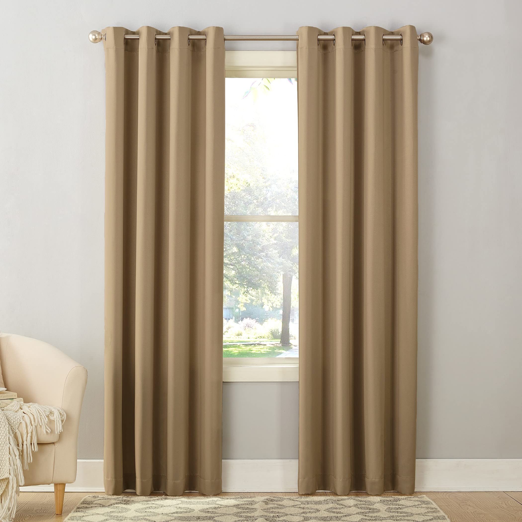 Sun Zero Barrow Energy Efficient Grommet Curtain Panel Pair
