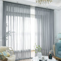Window Light Gray Sheer Curtains 90 Inches Long 2 Panels Sheer Curtain Basic Rod Pocket Panel for Bedroom Children Living Room Y