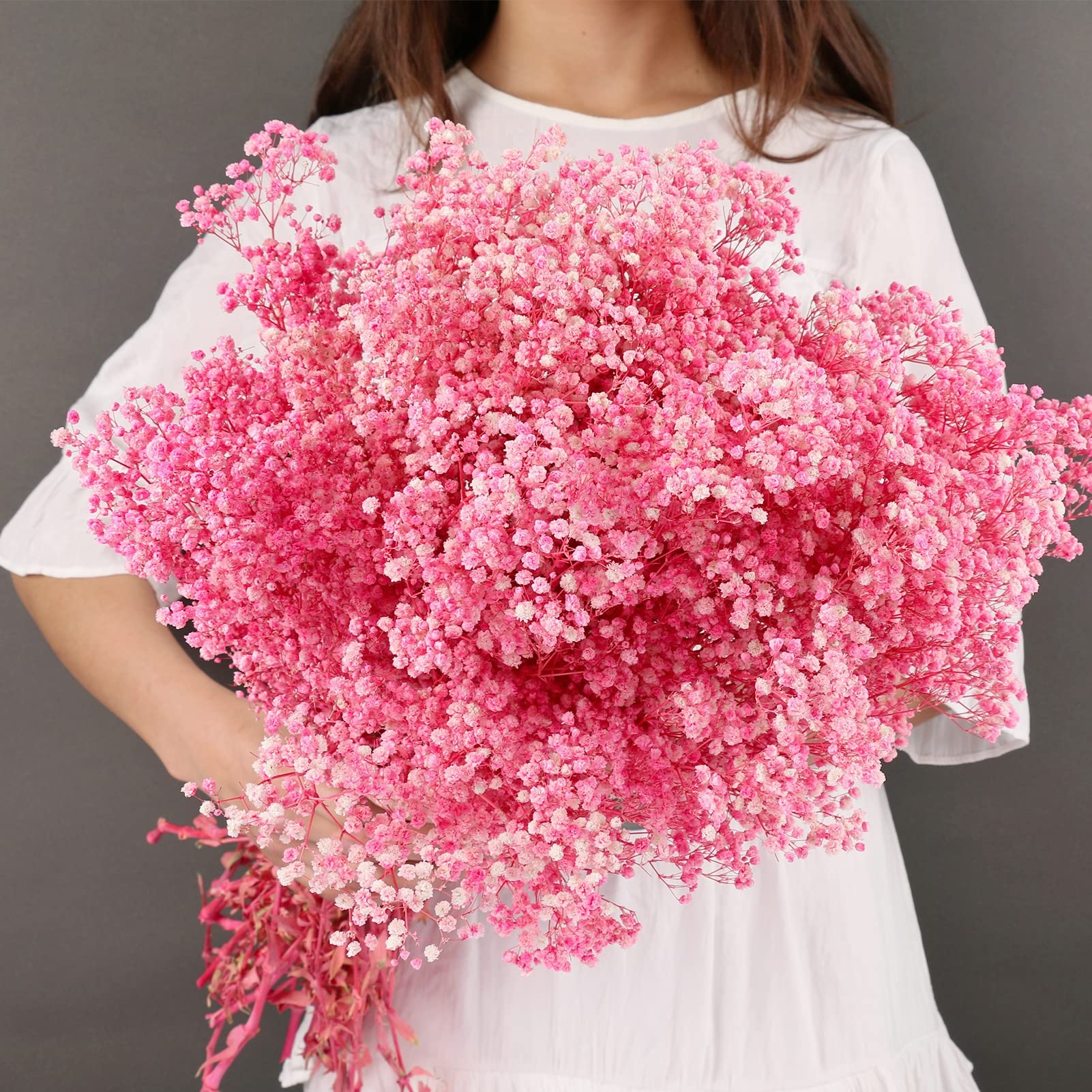 Large Package Pink Dried Babys Breath Flowers Bouquet, 17In 5000+ Dry Flowers, Natural Gypsophila for Wedding, Gift for Mom Frie