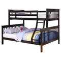 Coaster Home Furnishings - Chapman - Wood Bunk Bed with Solid Pine, Built-in Ladder and Side Guardrails - Bedroom - Twin Over Fu
