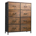 WLIVE Fabric Dresser for Bedroom, Tall Dresser with 8 Drawers, Storage Tower with Fabric Bins, Double Dressers, Chest of Drawers