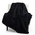 Bedsure Faux Fur Twin Blanket Black - Fuzzy, Fluffy, and Shaggy Faux Fur, Soft and Thick Sherpa, Cozy Warm Decorative Gift, Twin