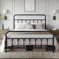 Yaheetech Classic Metal Platform Bed Frame Mattress Foundation with Victorian Style Iron-Art Headboard/Footboard/Under Bed Stora