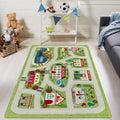 LIVEBOX Green Kids Rug for Kids Room, 3x5 Washable Road Rug for Playroom, Non-Slip Soft Toy Car Rug for Baby Nursery, Small Ci