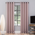 Sun Zero Nordic 2-pack Theater Grade Extreme 100% Blackout Grommet Curtain Panel Pair, 52 x 84, Blush