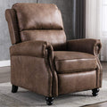 CANMOV Pushback Recliner Chair Faux Leather Armchair Push Back Recliner with Rivet Decoration Single Sofa Accent Chair for Livin