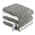 Electric Heated Blanket Twin Size 62  x 84  - Fluffy Ultra Soft Electric Blanket with 3D Stylish Design, 240g Plus 200g Sherpa, 