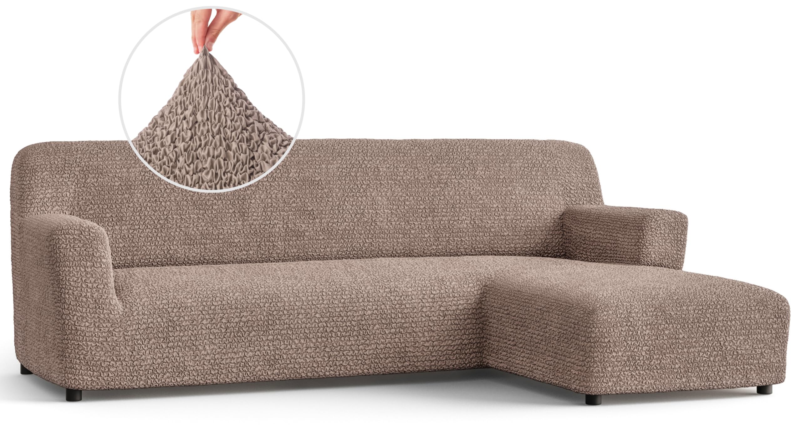PAULATO BY GA.I.CO. Sectional Couch Cover - L-Shape Sofa Cover - Soft Fabric Seat Slipcovers - 1-Piece Form Fit Stretch Furnitur
