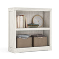 LINSY HOME 2-Tier Bookcase and Bookshelf, Small Wood Display Storage Shelves Farmhouse Bookshelf for Home Office, Living Room, B