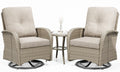Joyside 5 Piece Patio Furniture Set, Outdoor Swivel Chair Sets with Thick Cushion and Ottoman, Wicker Patio Conversation Set for