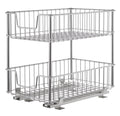 TRINITY 2-Tier Sliding Undercabinet Organizer with 2 Baskets for Kitchen and Bathroom Cabinet Organization and Storage, 50 Pound