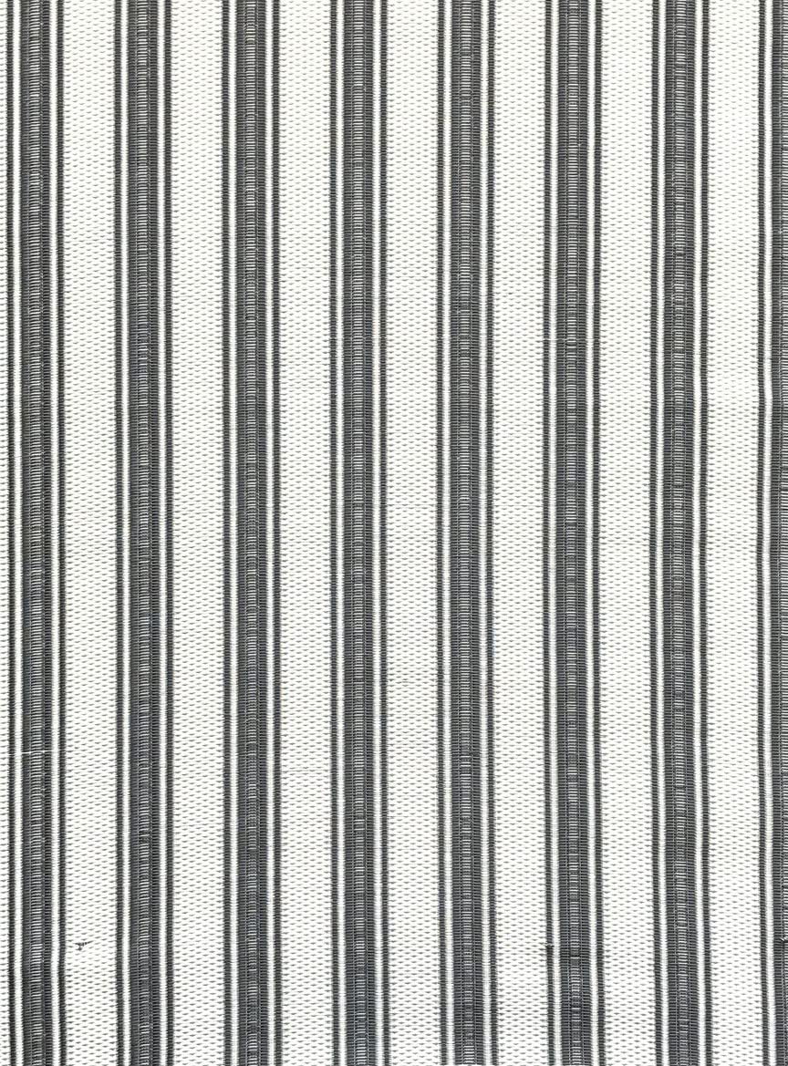 Mad Mats Geometric Outdoor Rug, Reversible Plastic Mat (6  x 9 , Vertical Stripe - Black/Grey)