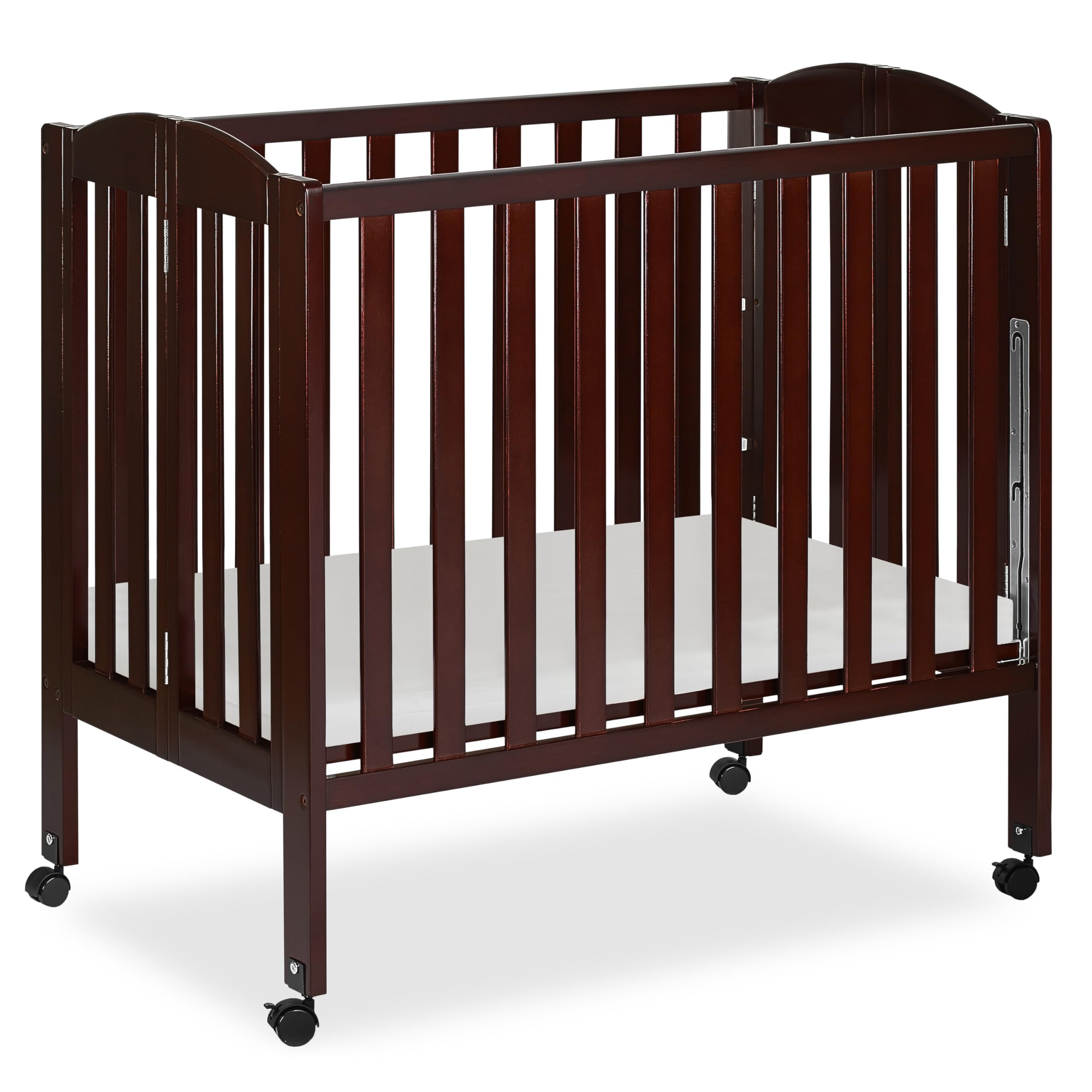Dream On Me 3 in 1 Portable Folding Stationary Side Crib in Espresso, Greenguard Gold Certified , 41x26x40 Inch (Pack of 1)