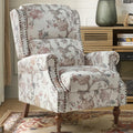 The support you need Pushback Recliner Chair, Upholstered Floral Fabric Wingback Chair, Single Sofa Accent Chair with Wood Legs 