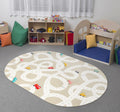 STARUIA Kids Room Rug, 3x5 Washable Road Play Mat for Baby Nursery, Non-Slip Car Rug for Playroom, Tan Traffic Play Mat for Bo