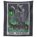 The Hermit Tarot Card Tapestry - Grim Reaper - Gothic Halloween Home Decor Wall Hanging (80 x 68)