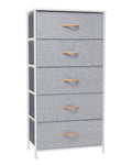 Crestlive Products Vertical Dresser Storage Tower - Sturdy Steel Frame, Wood Top, Easy Pull Fabric Bins - Wide Organizer Unit fo