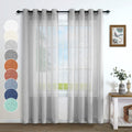 Light Grey Curtains 108 Inches Long for Living Room 2 Panel Set Grommet Decorative Sheer Linen Textured Extra Long Curtain for S