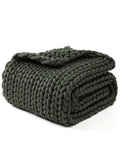 YnM Chunky Throw Blanket, Medium-Weight, Hand Knitted, Skin Friendly, Ventilated and Breathable, Machine Washable, Home D  cor P