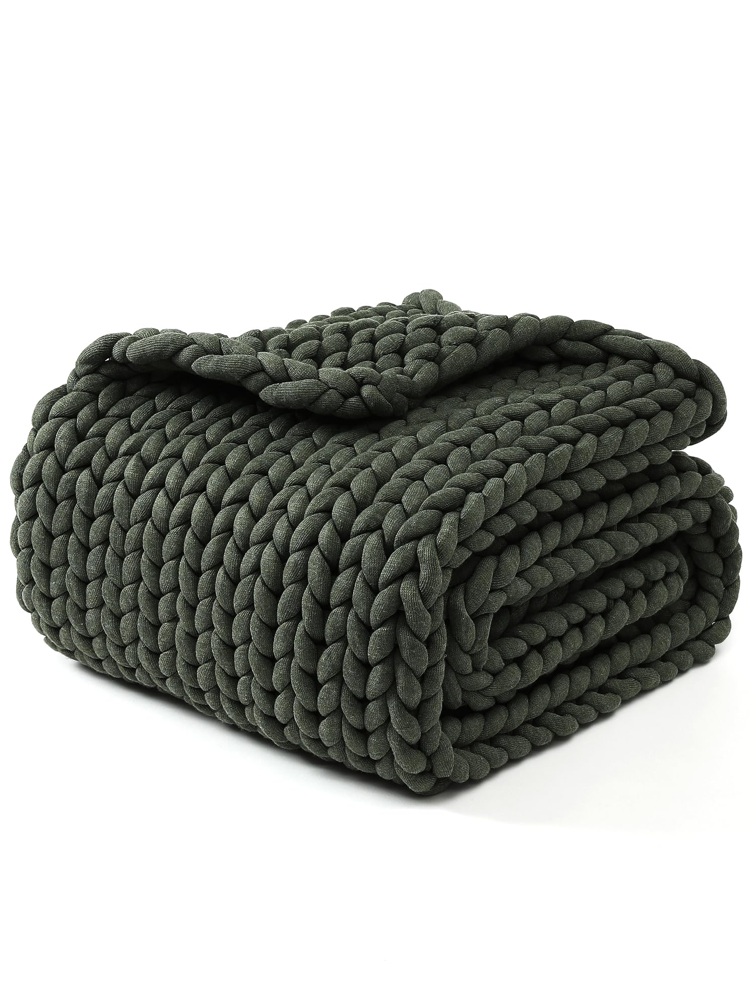 YnM Chunky Throw Blanket, Medium-Weight, Hand Knitted, Skin Friendly, Ventilated and Breathable, Machine Washable, Home D  cor P