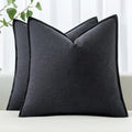 MIULEE Linen Pillow Covers 20x20 Inch Dark Gray Decorative Throw Pillow Covers Pack of 2 Soft Accent Farmhouse Couch Pillowcases