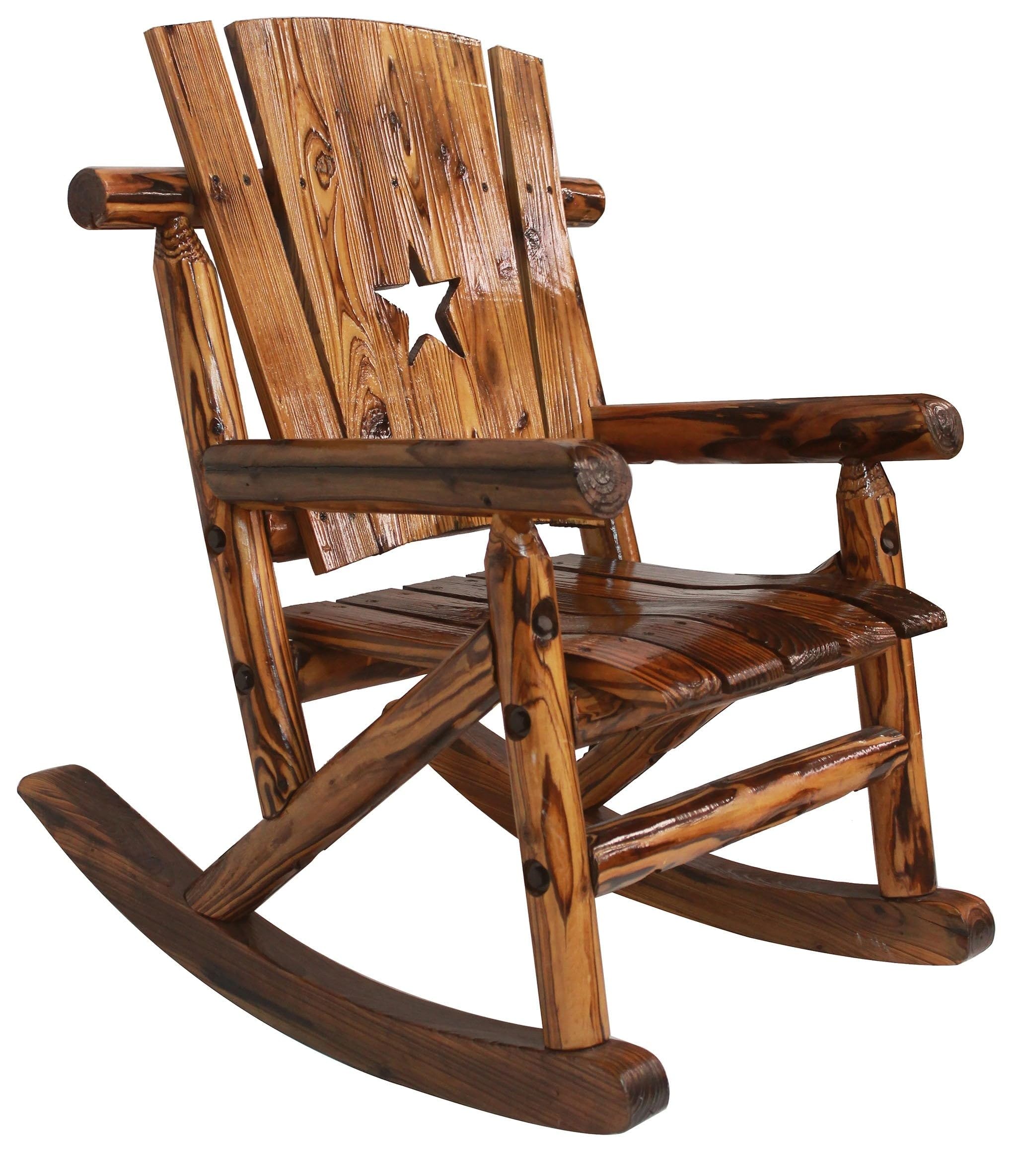 Leigh Country TX 93772 Char-Log Childrens Rocker with Star, Childs, Brown