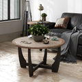 COZAYH Rustic Farmhouse Coffee Table with Crisscross Base, French Country Accent Table for Family, Dinning or Living Room, Moder